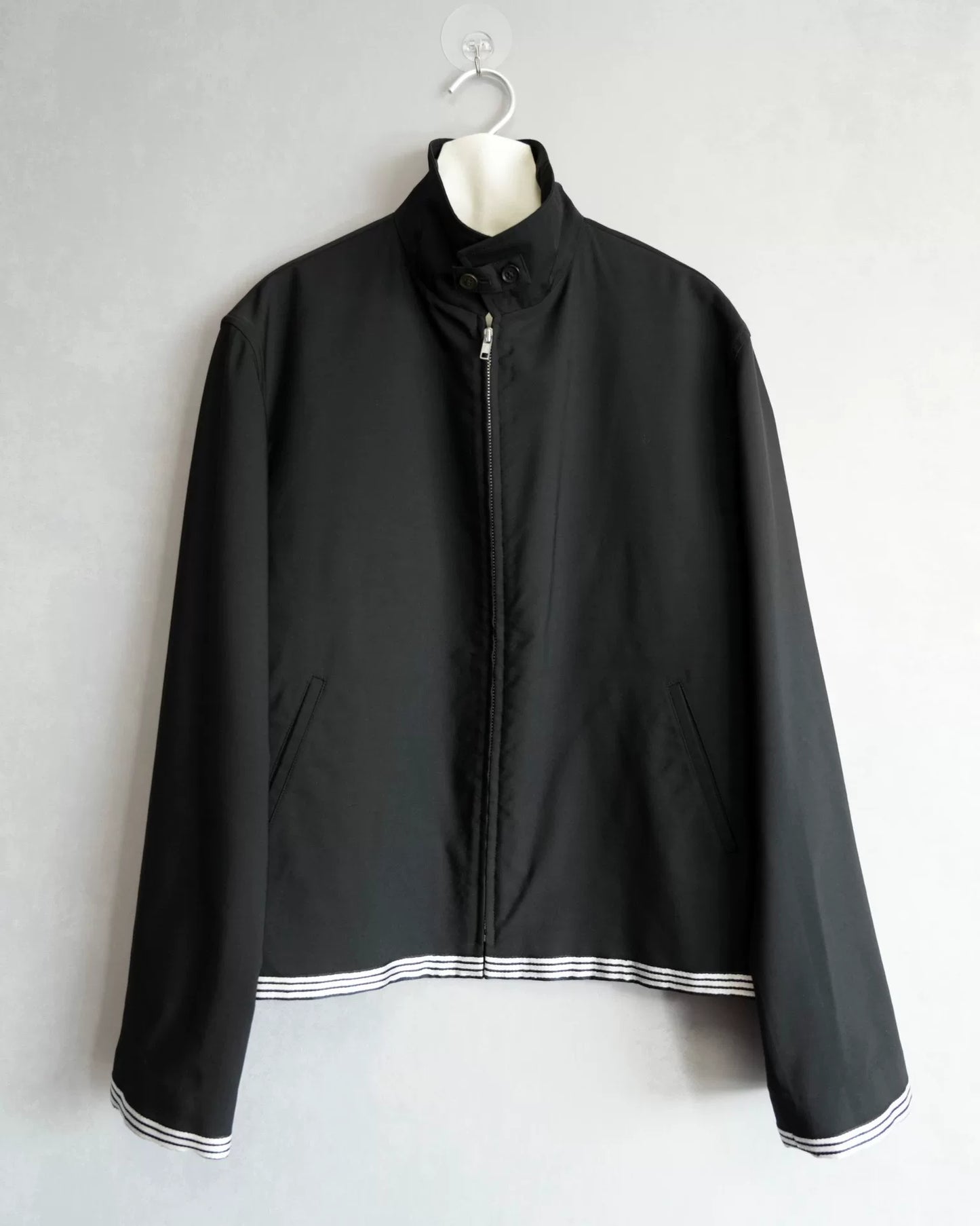 yohji yamamoto black wool zip jacket