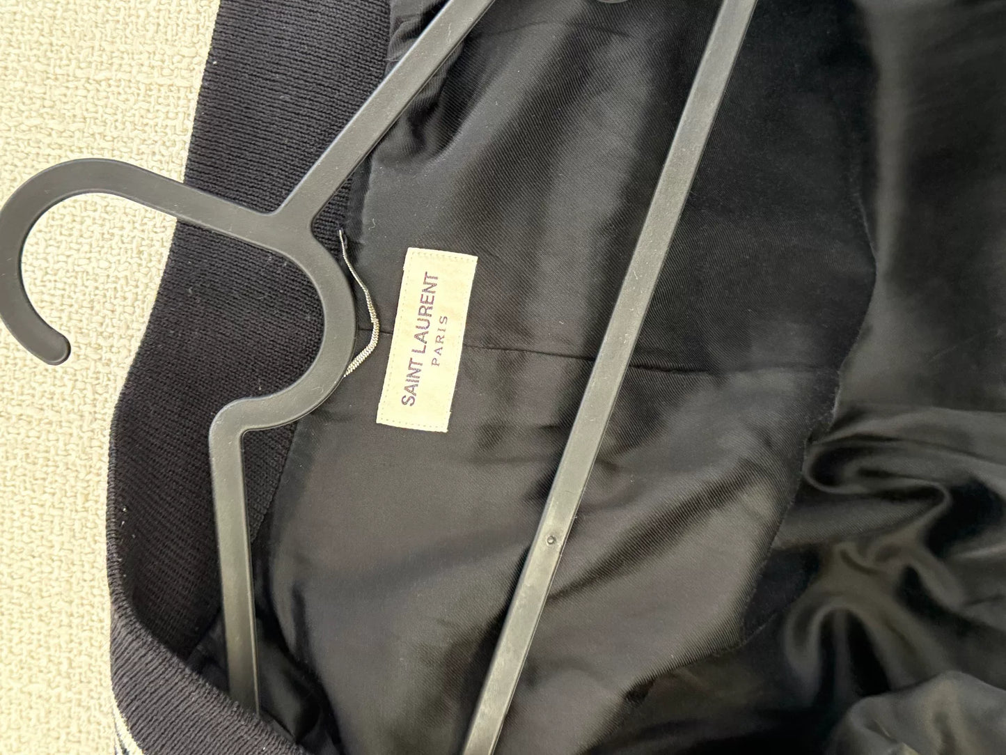 Saint Laurent Wool Leather Baseball Jacket