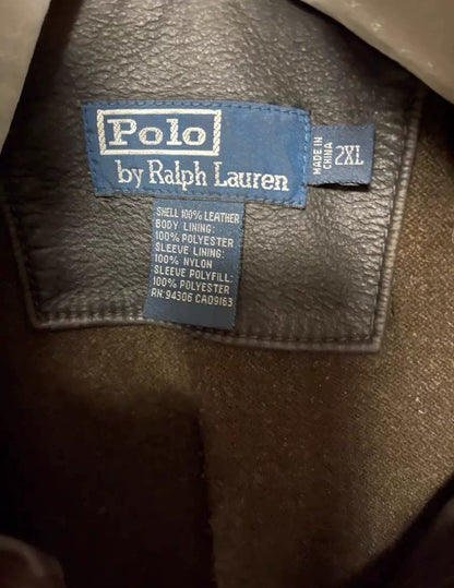 RRL N1 Leather Jacket Shearling Collar