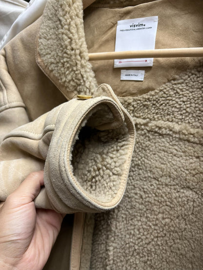 visvim eton jacket in sheepskin beige