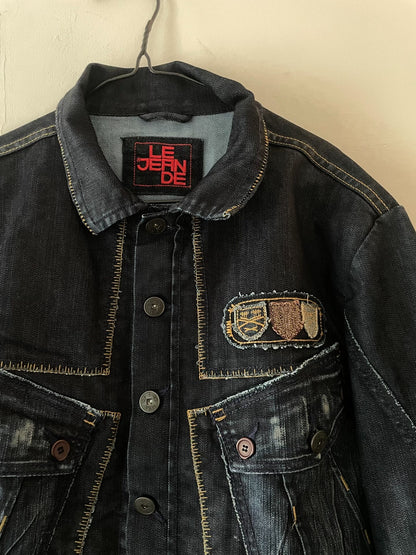 stylish denim jacket with star patterns