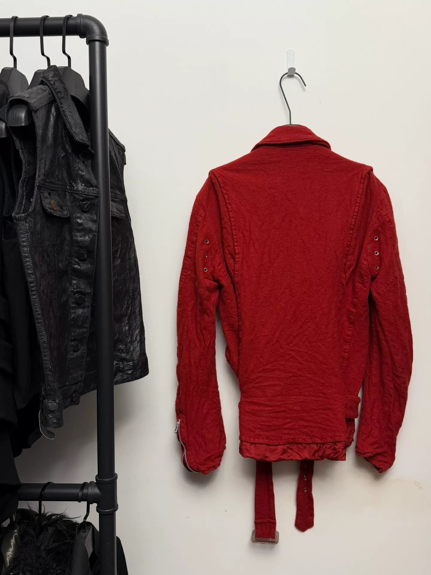 red wool jacket by Junya Watanabe
