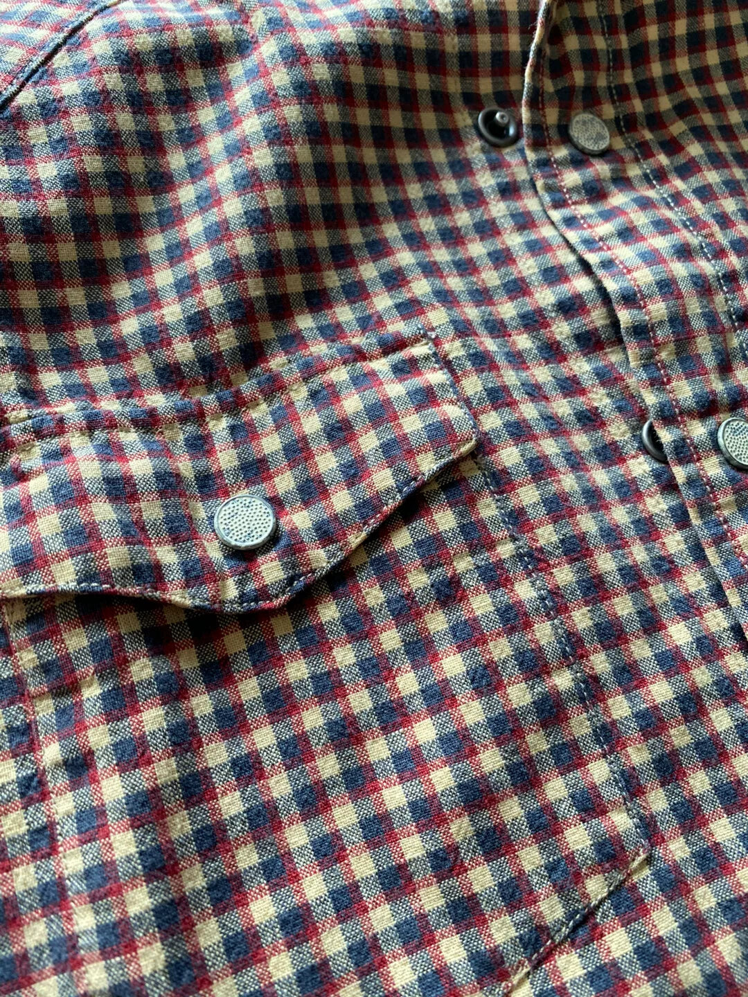 rrl long sleeve checkered shirt in brown