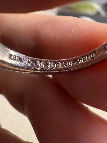 Chrome Hearts 18k White Gold Diamond Cross Ring