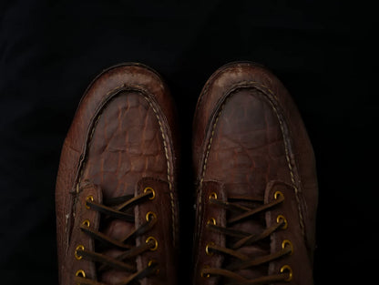 visvim kainai moc toe boots in dk.brown