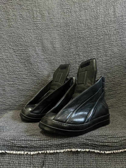 Rick Owens Black High Top Sneakers