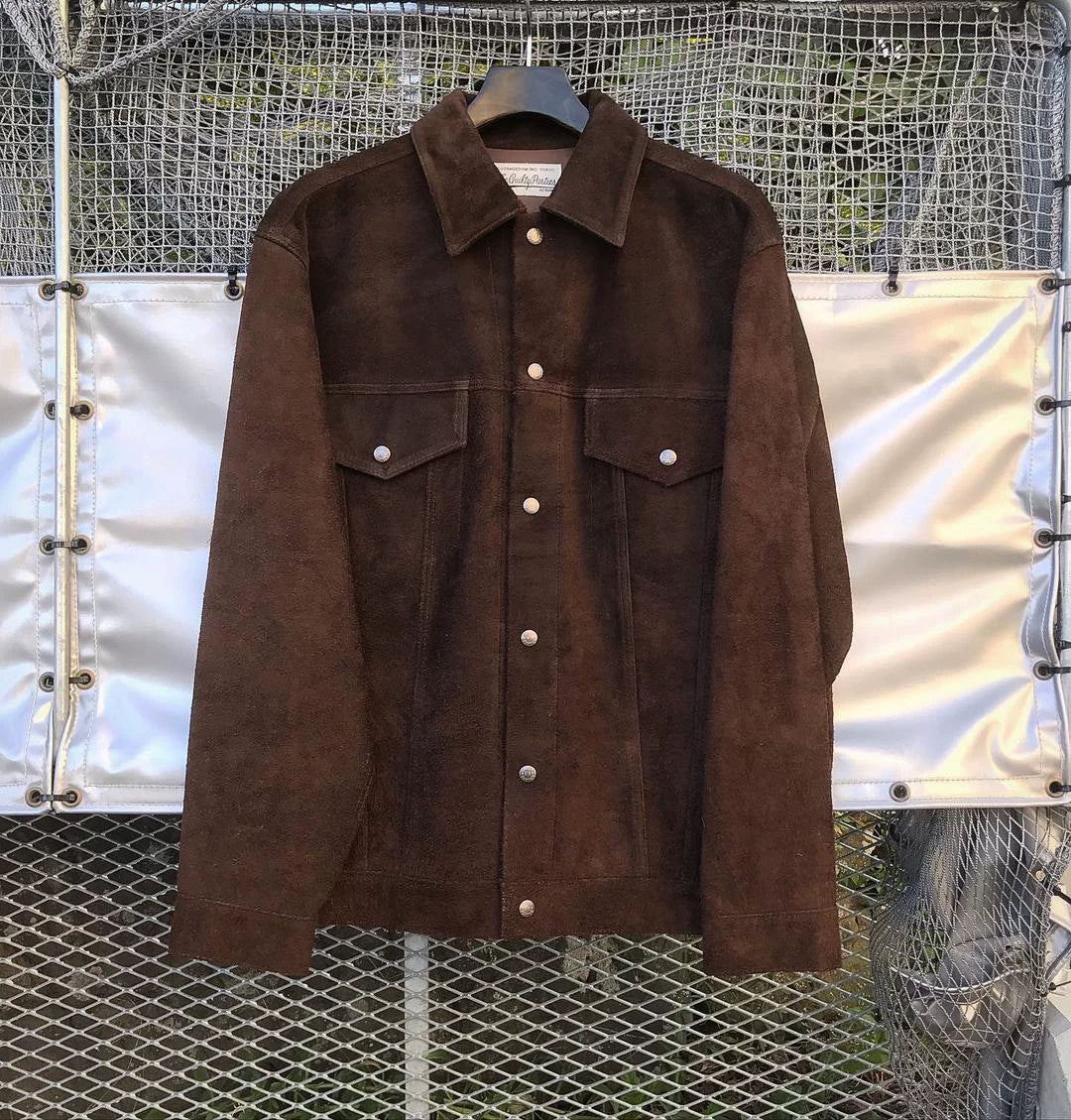 wacko maria leather trucker jacket