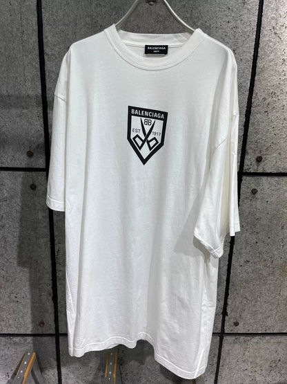 Balenciaga White Oversized Scissors Short-Sleeve S