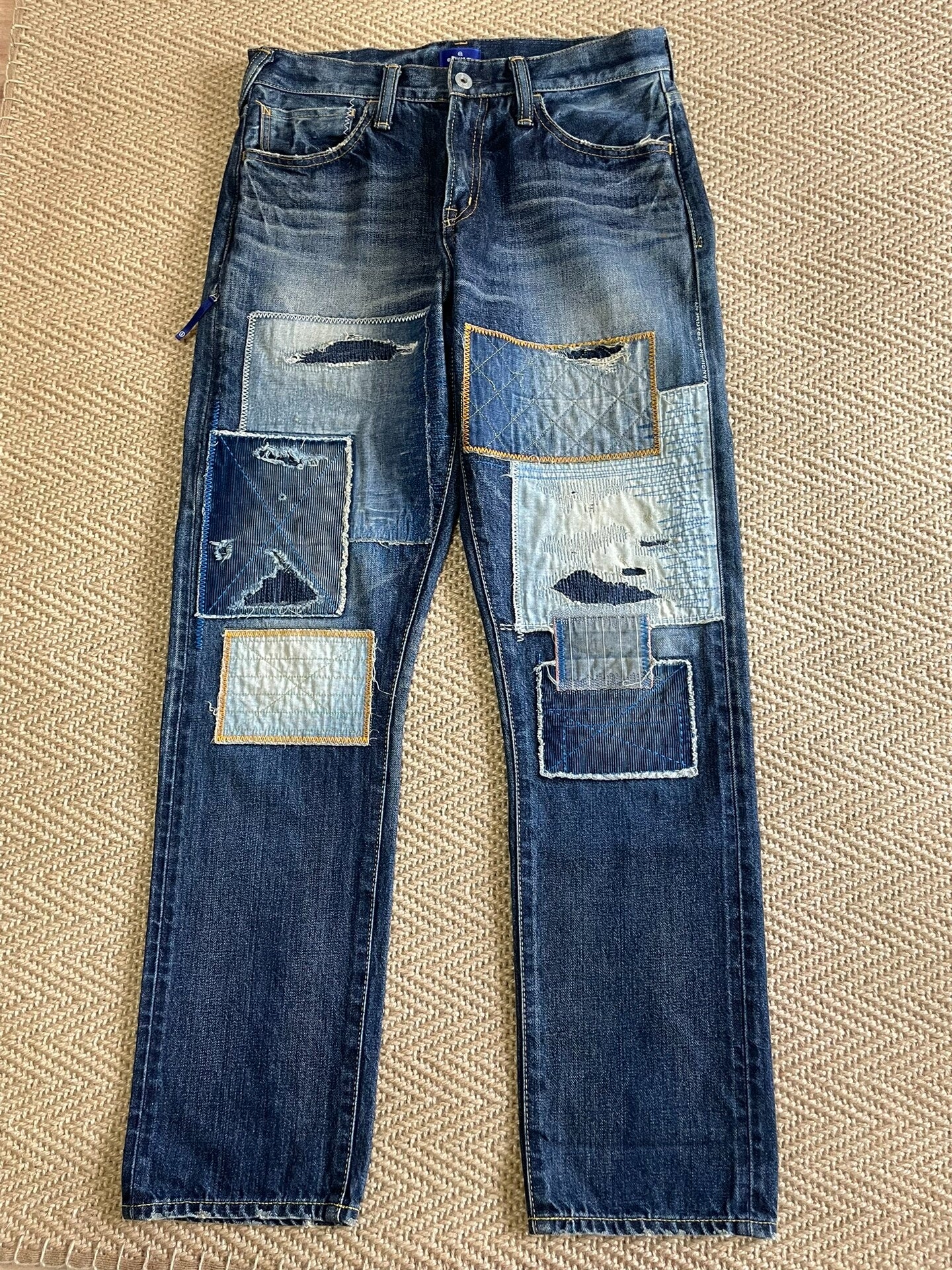 Vanquish Fragment Lightning Distressed Patch Jeans