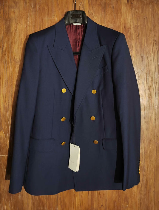 Gucci Double Breasted Blazer Navy Blue