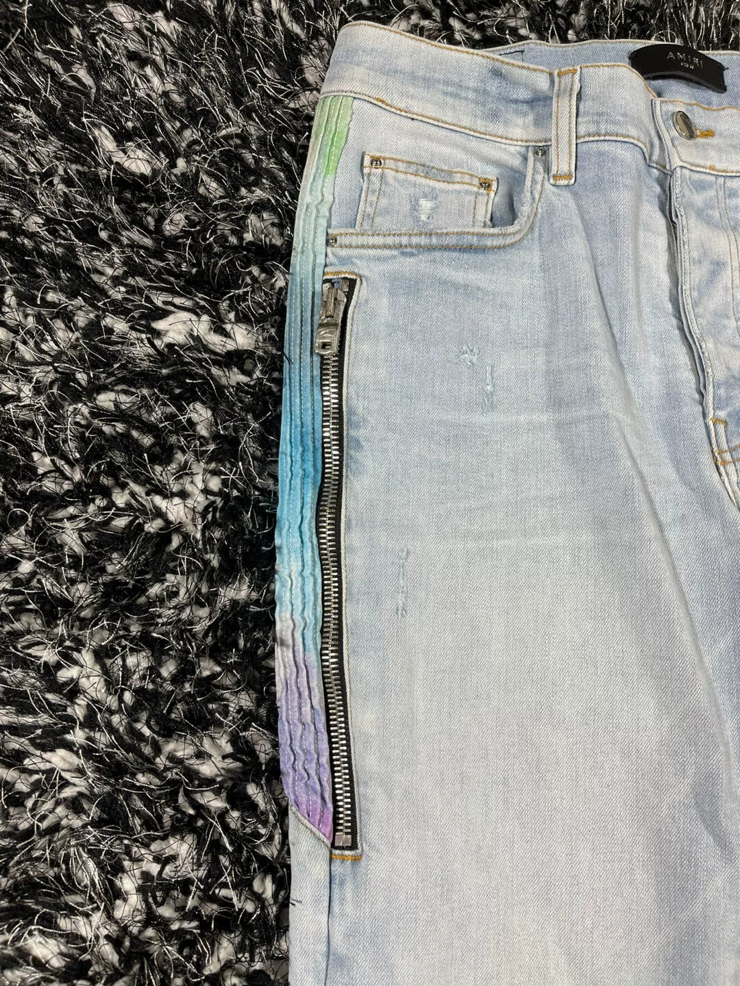 Amiri Watercolor Half Track Jean