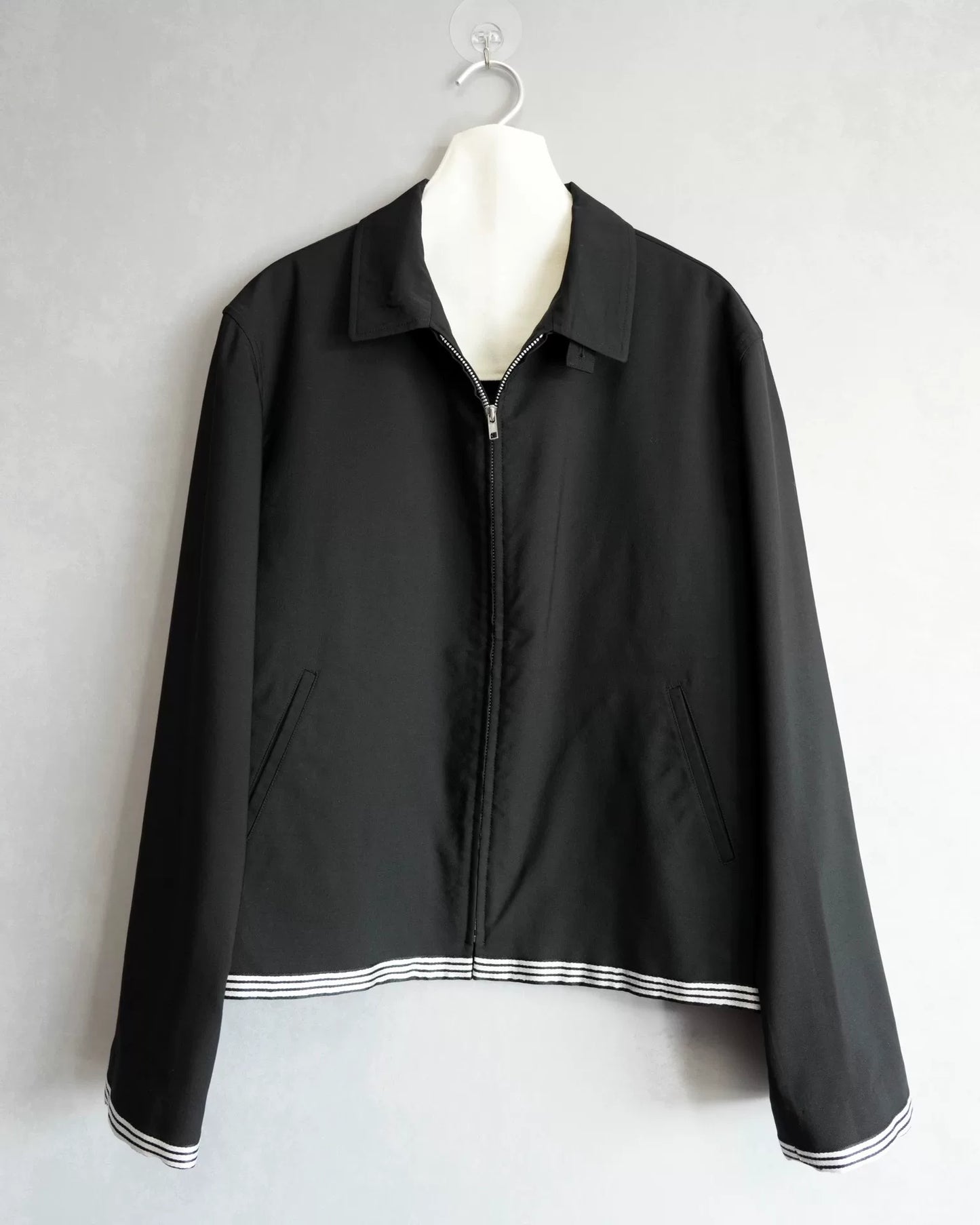 yohji yamamoto black wool zip jacket