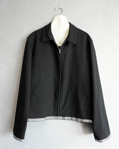 yohji yamamoto black wool zip jacket