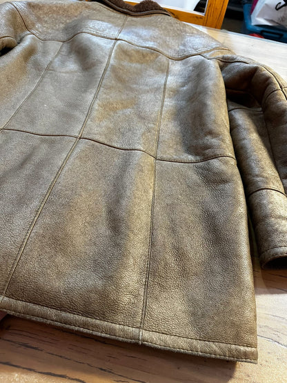 RRL Distressed Shearling Leather Jacket