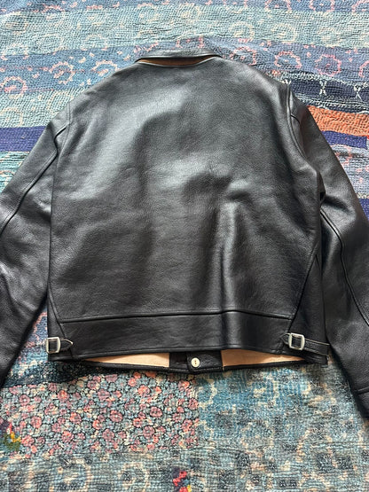 mister freedom leather jacket with button detail
