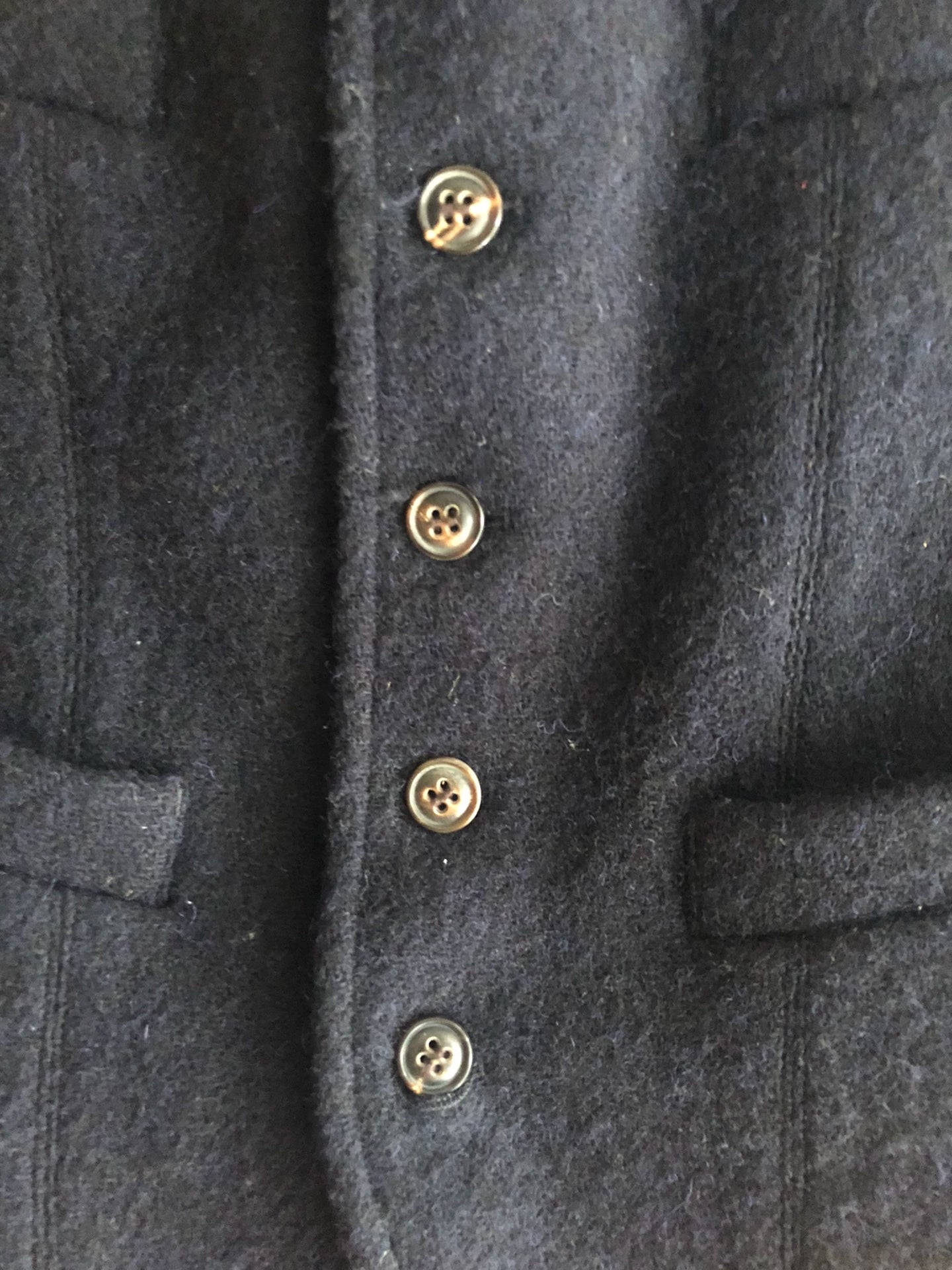 navy wool vest by Nigel Cabourn