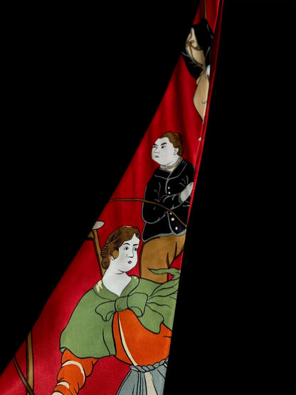 yohji yamamoto red patterned tie