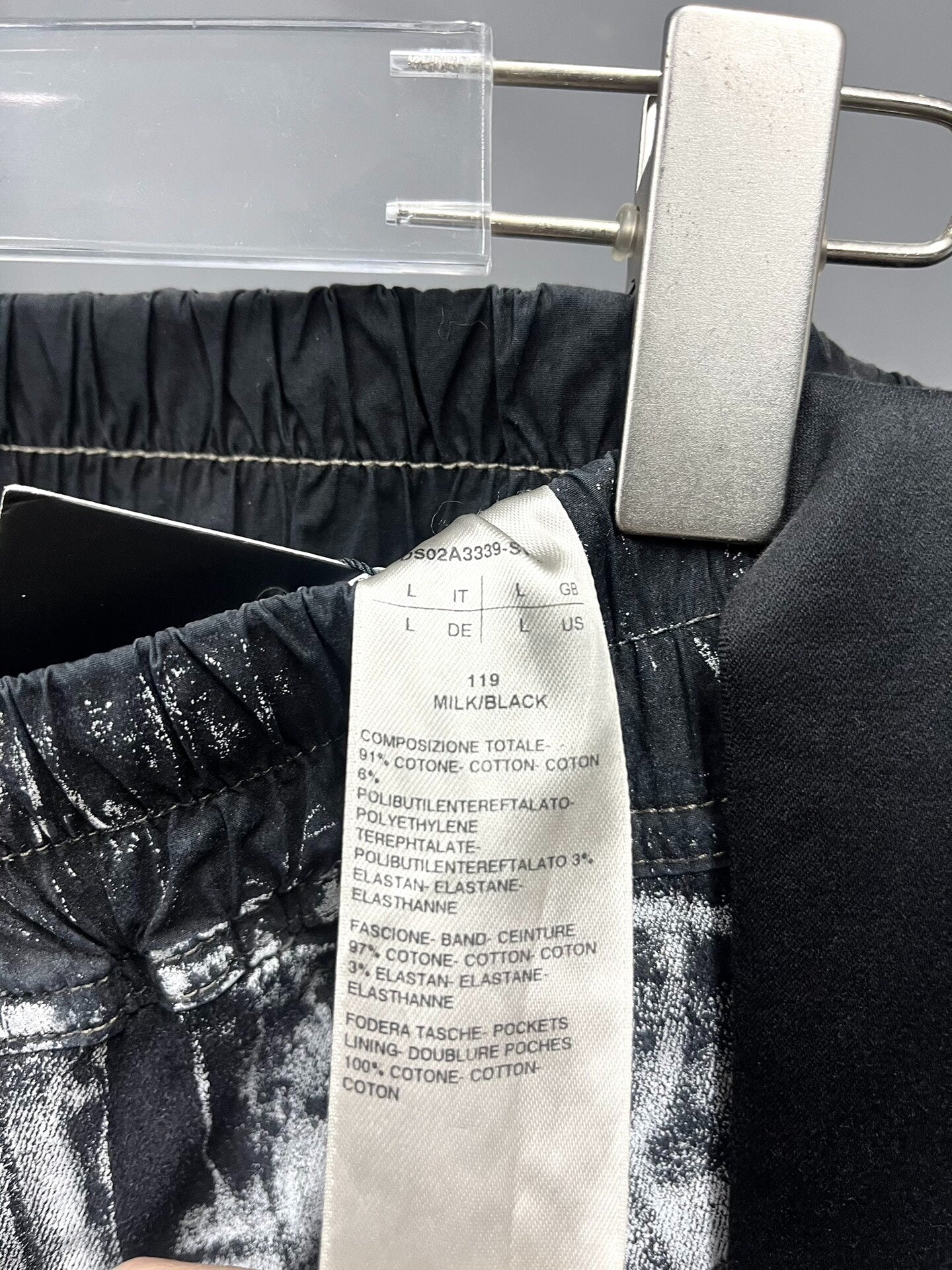 Rick Owens Painted Black White Cargo Pants
