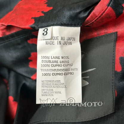 yohji yamamoto floral collar black suit