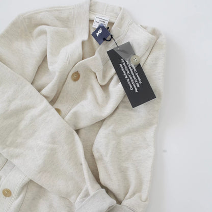 loopwheeler lw180 cardigan in leaf beige