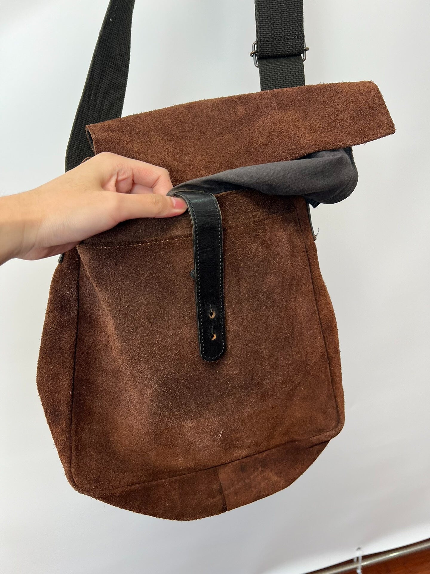 Yohji Yamamoto Suede Crossbody Bag