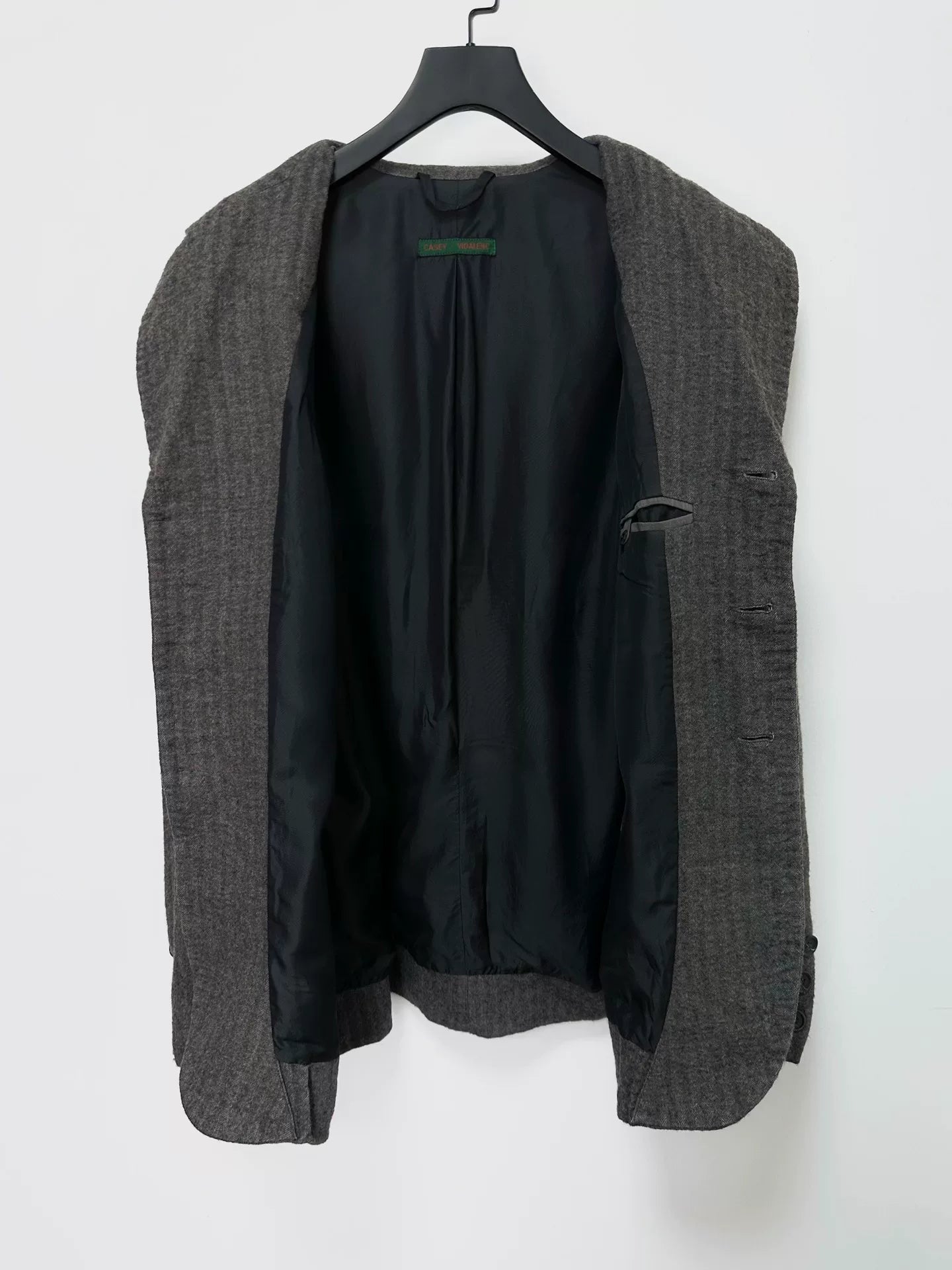 wool blend oversized gray jacket