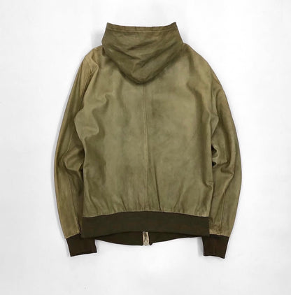 Vintage 2000s Giorgio Brato Leather Hooded Jacket
