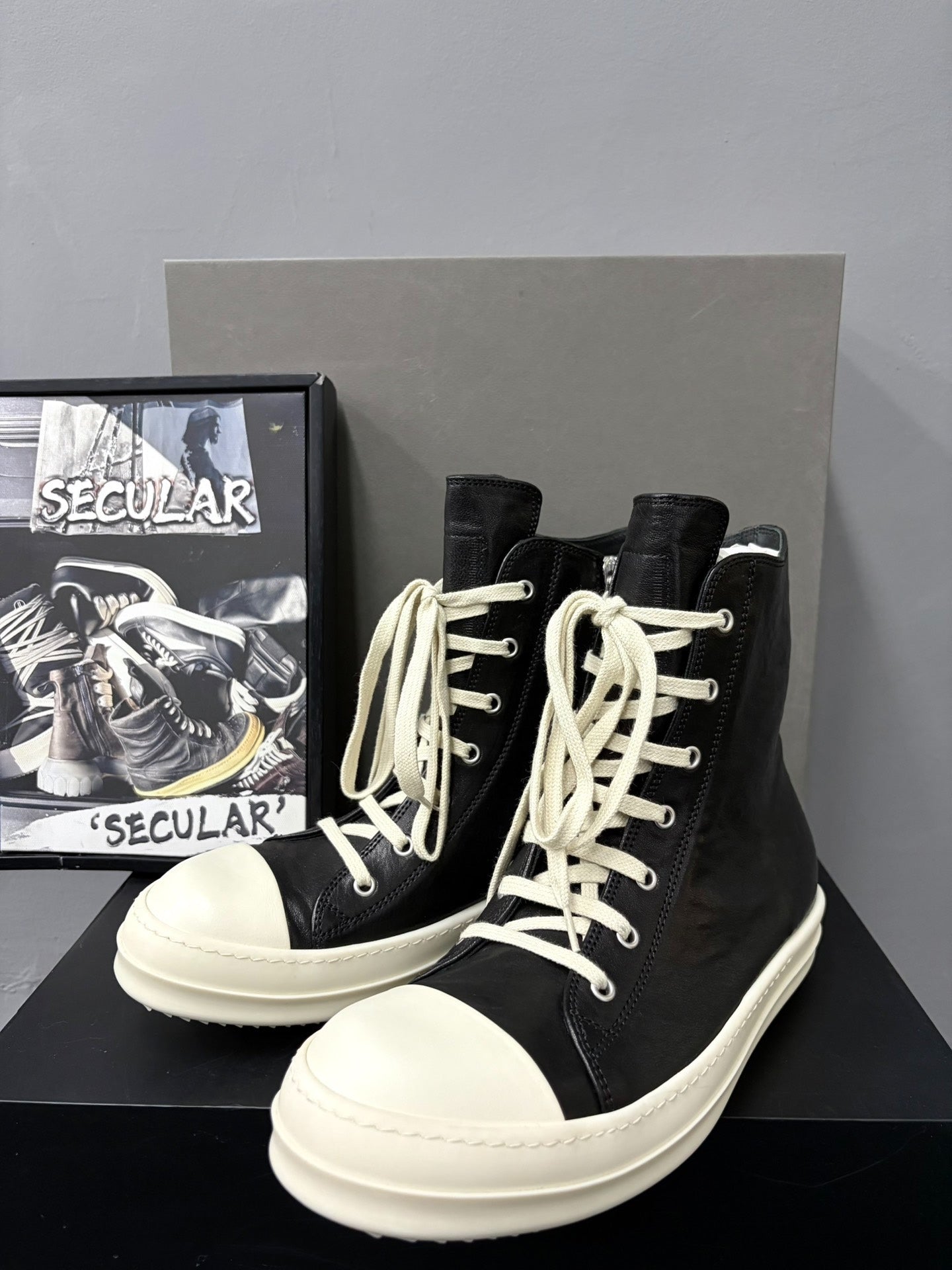 Rick Owens 26SS Black Sheepskin High-Top