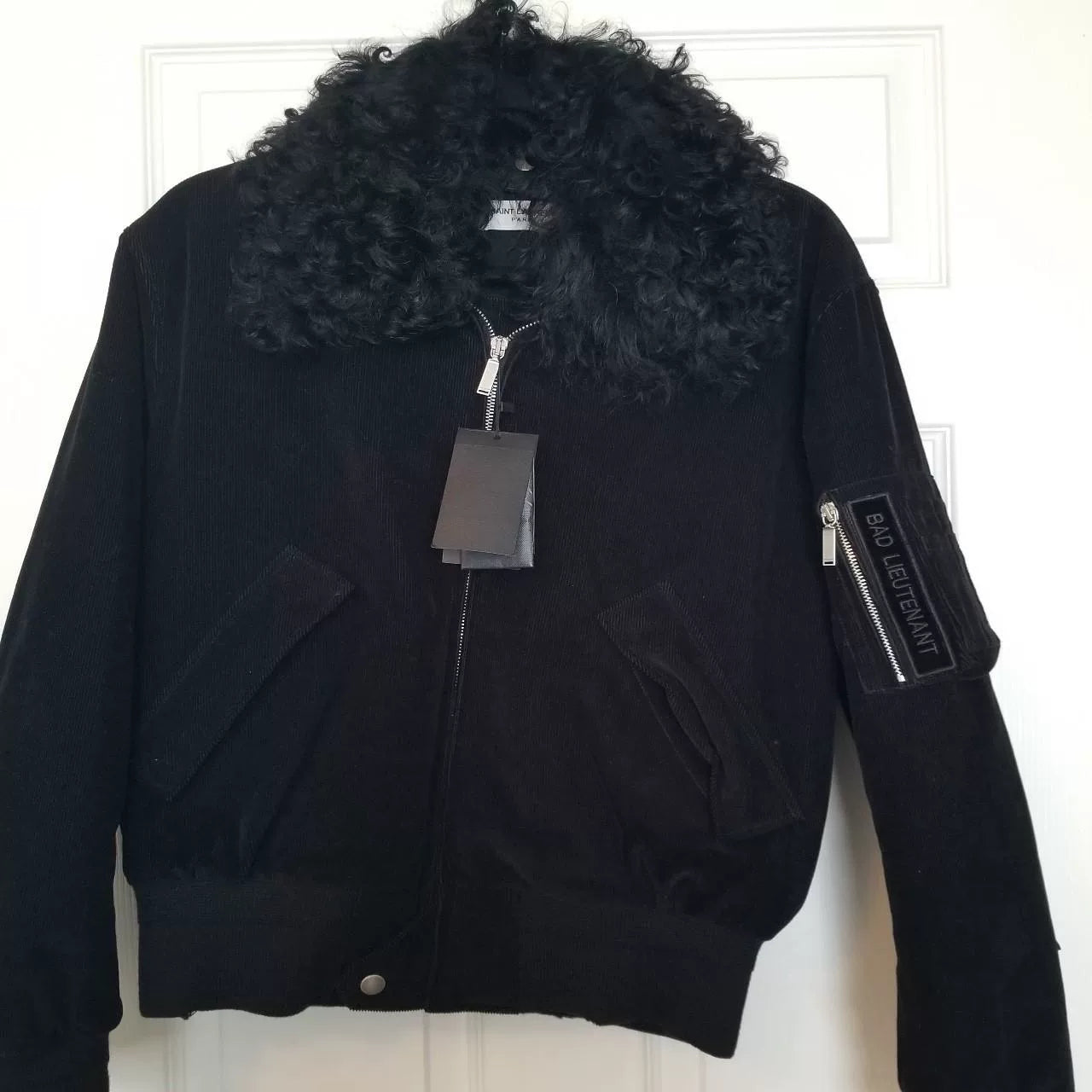 Saint Laurent MA1 Corduroy Fur Collar Jacket