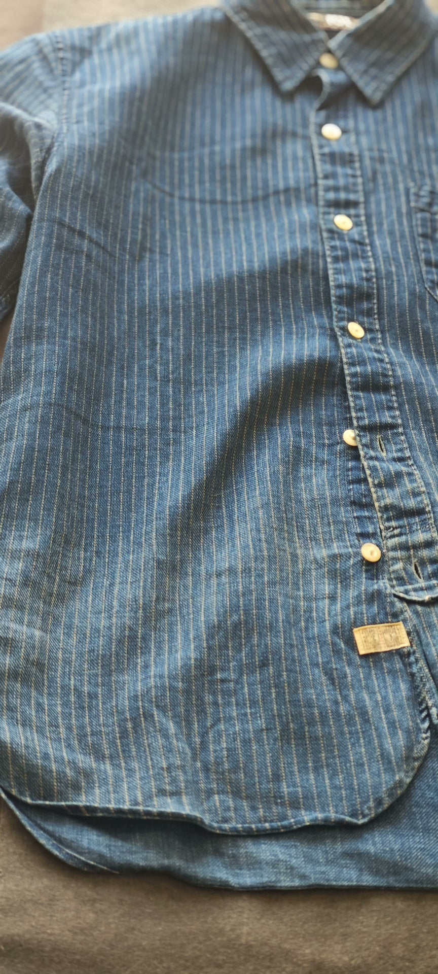 RRL Ralph Lauren 2015 Blue Striped Shirt