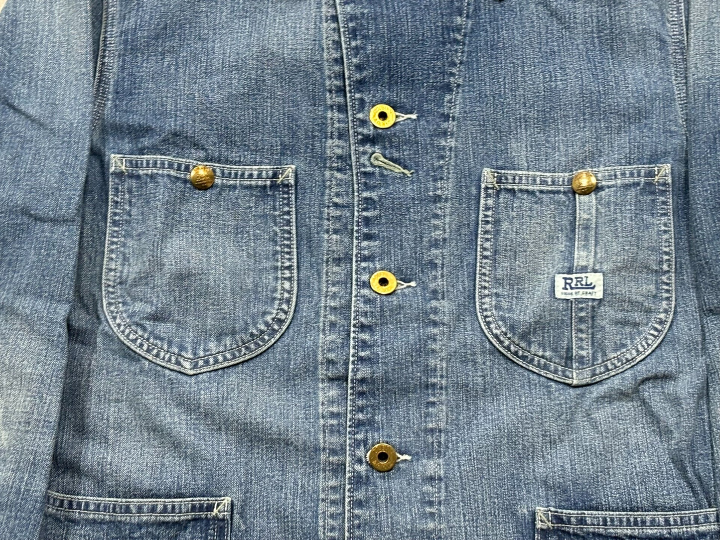 RRL Double RL Indigo Denim Jacket with Corduroy Collar