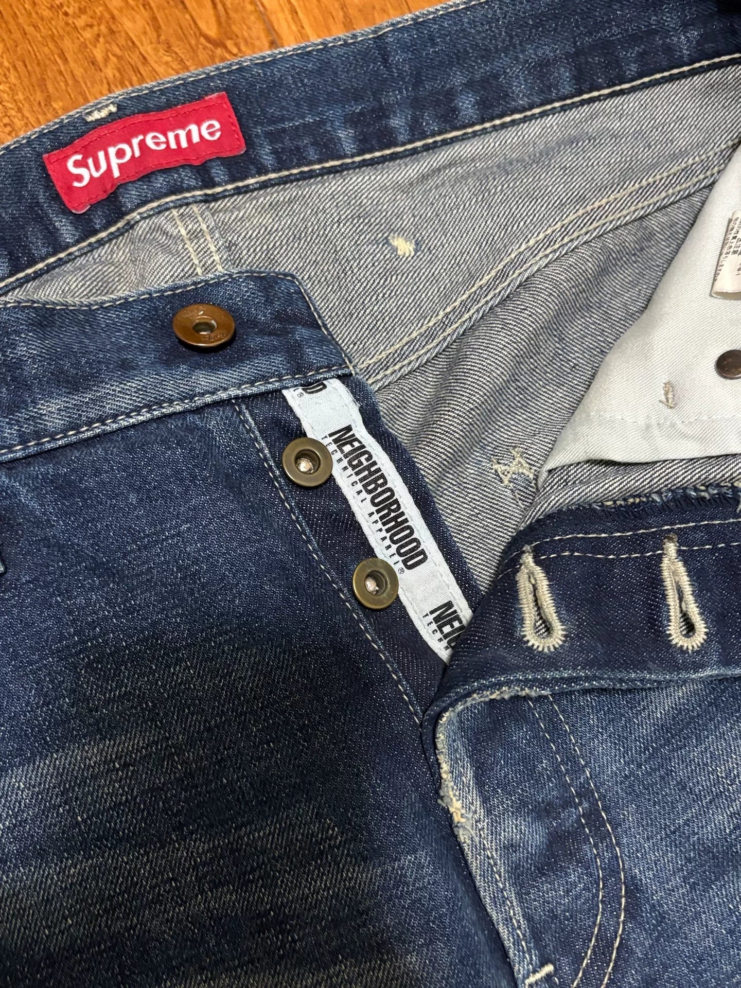 Neighborhood x Supreme Distressed Denim Pants