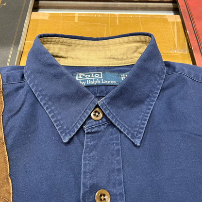 Double RL Ralph Lauren Leather Patchwork Shirt