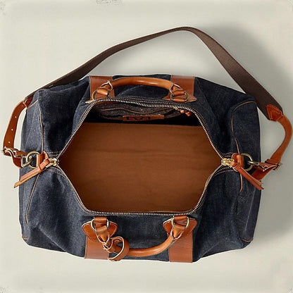 RRL Winston Denim Leather Duffle Bag
