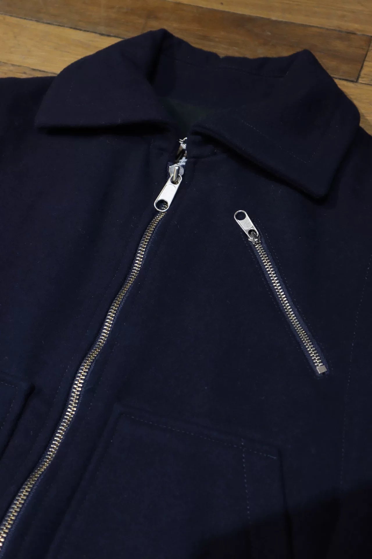 wool zippered administrative jacket by margiela