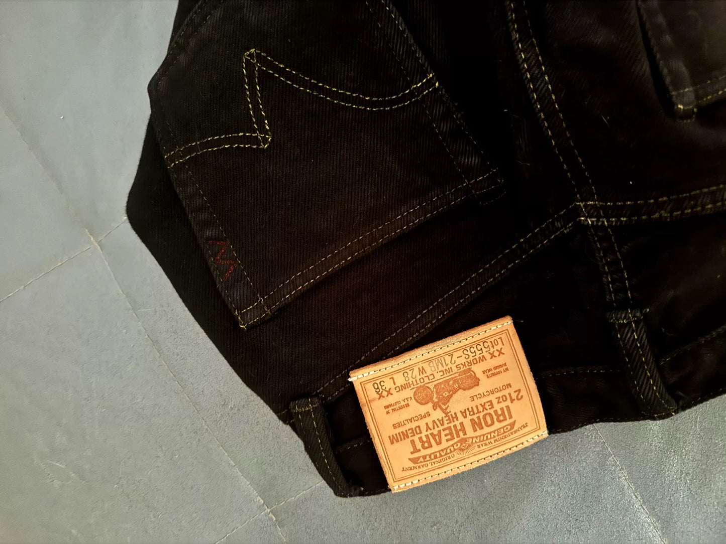 Iron Heart 555S-MB Black Denim Jeans