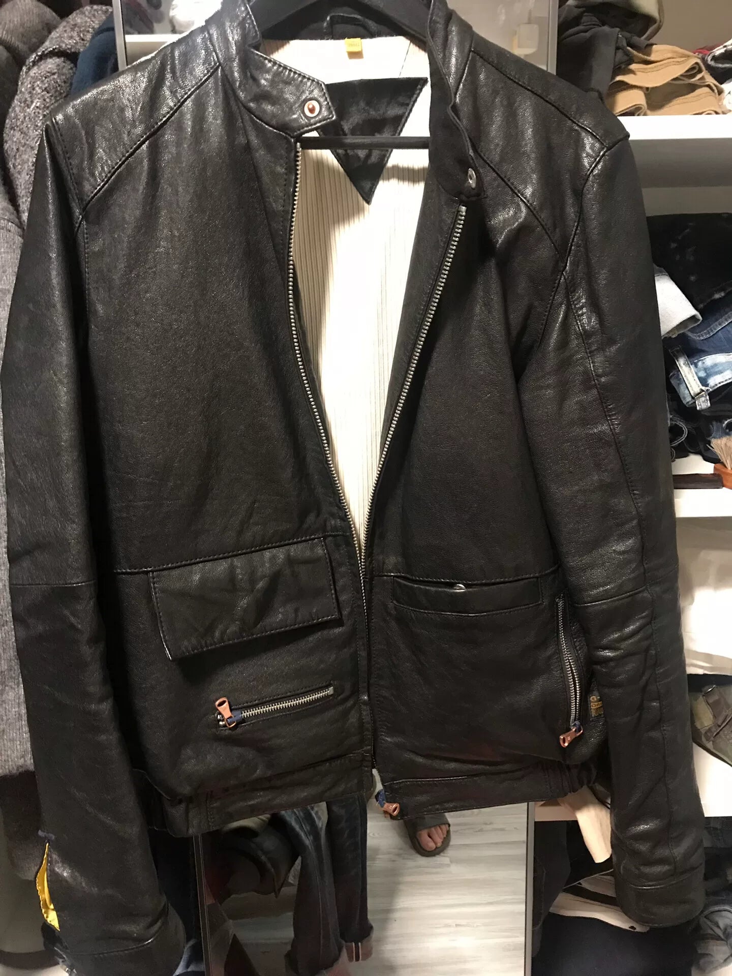 gstar handmade leather jacket size M