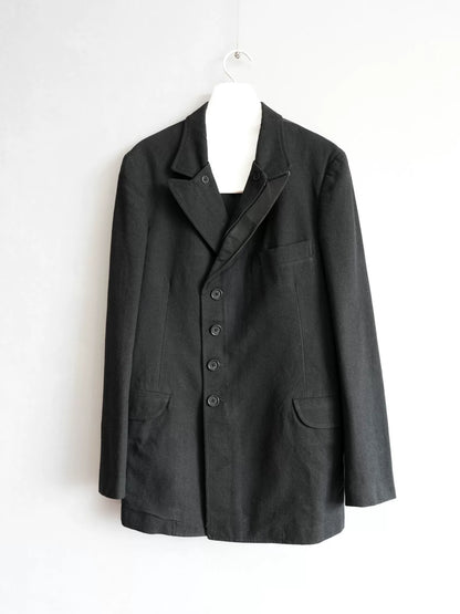 black zip front jacket by yohji yamamoto