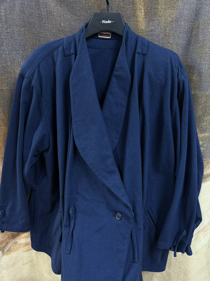 issey miyake pleated drawstring wool coat