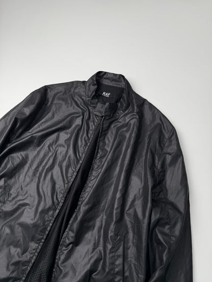 raf simons black motorcycle jacket size 50