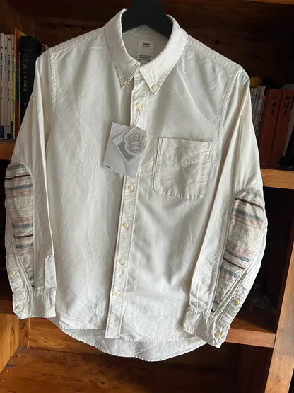 white mud-dyed GIZA cotton shirt