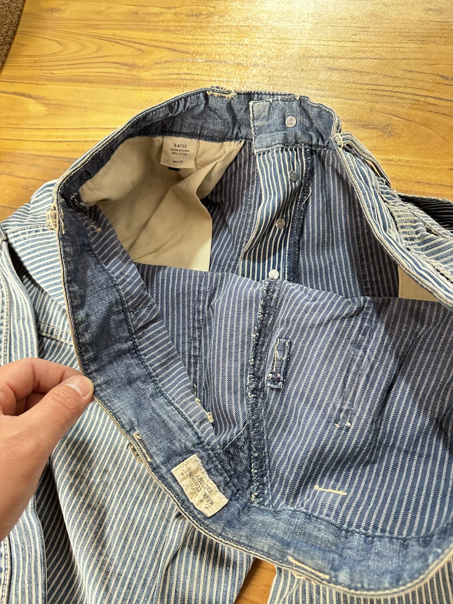 RRL Vintage Blue White Striped Pants