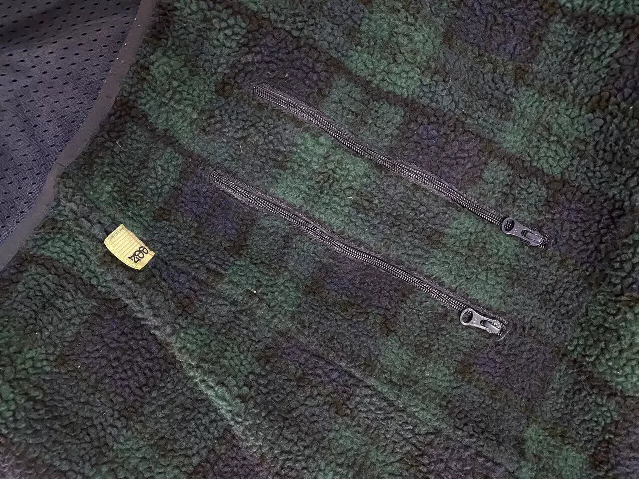 plaid fleece jacket with zip front