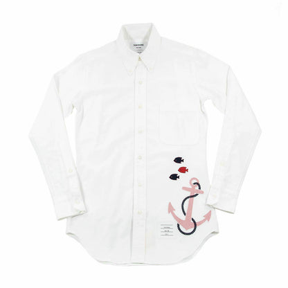 Thom Browne White Embroidered Shirt