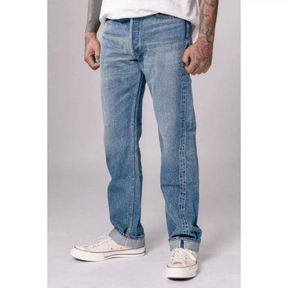 FULLCOUNT Washed Vintage Slim Straight Jeans
