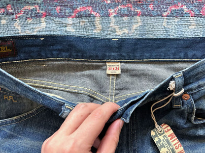 RRL Distressed Vintage Wash Denim Jeans