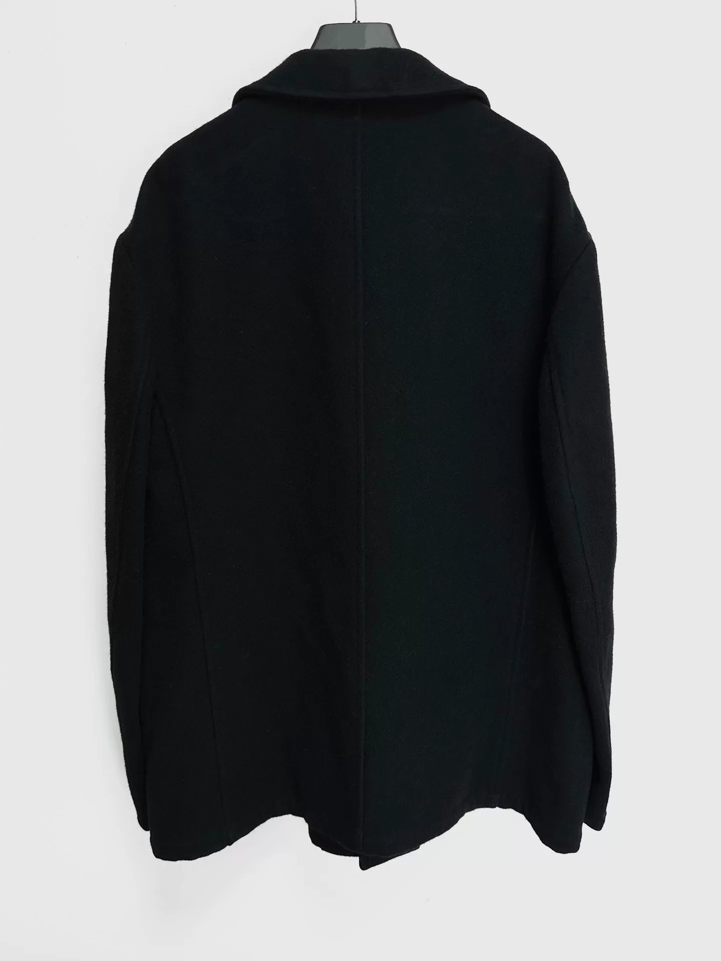 black button-up oversized jacket