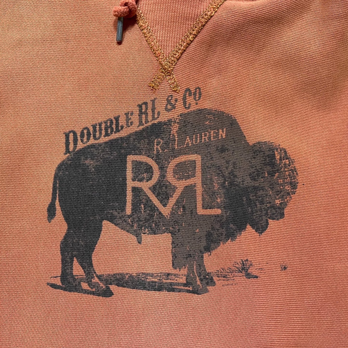 rrl water-washed buffalo sweatshirt by ralph lauren