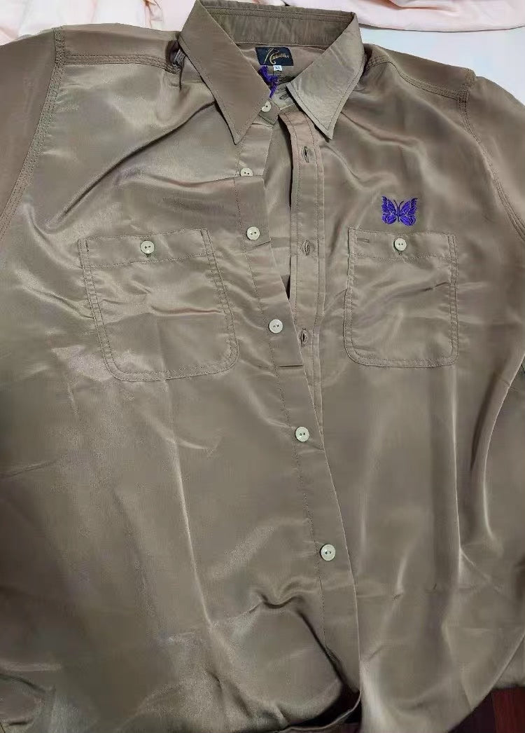 Needles Men's Butterfly Embroidery Shirt