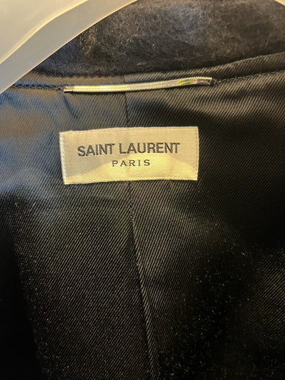 Saint Laurent Black White Fringe Hoodie